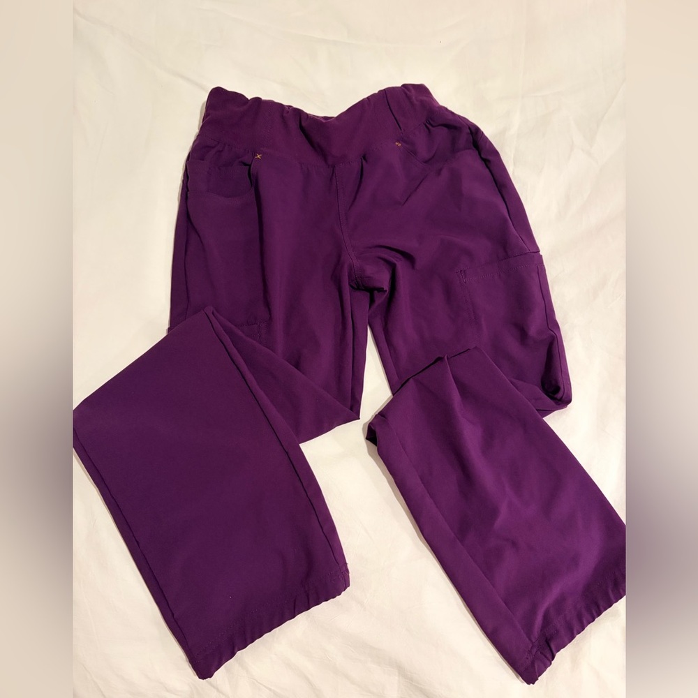 Cherokee Straight Leg Scrub Pants in Deep Purple
